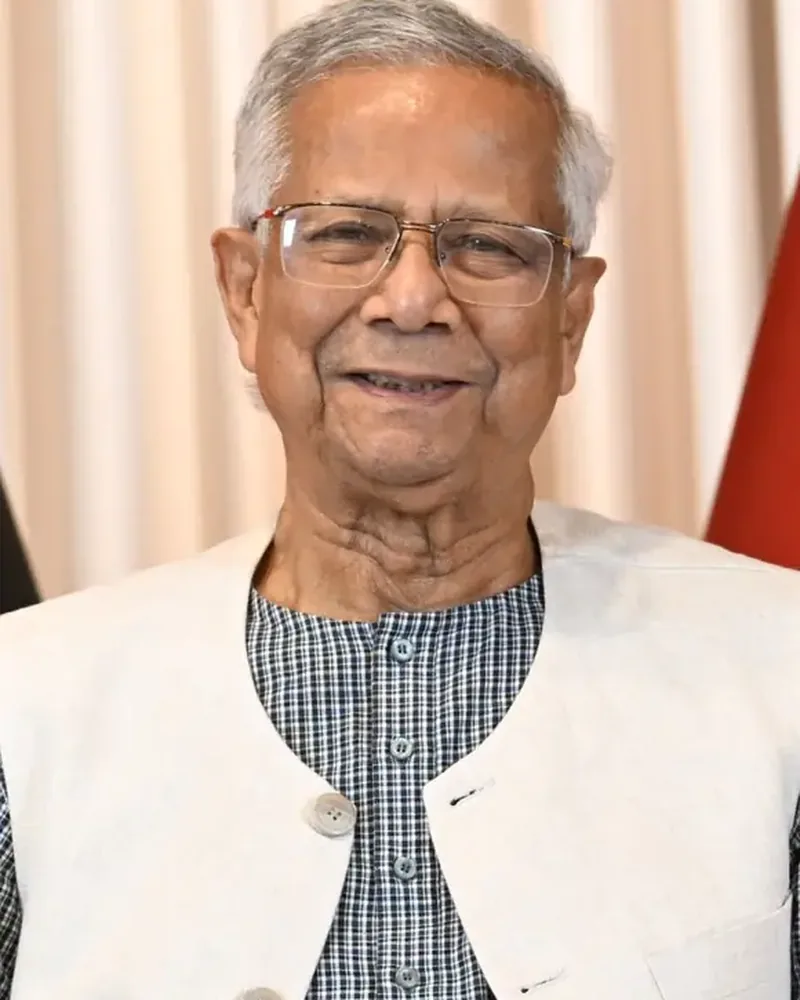 Portrait of Muhammad Yunus, Nobel Laureate. Father of Microfinance. Architect of Social Business.