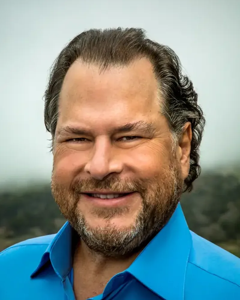 Portrait of Marc Benioff, Founder of Salesforce. Technology Statesman. Champion of Responsible Business.