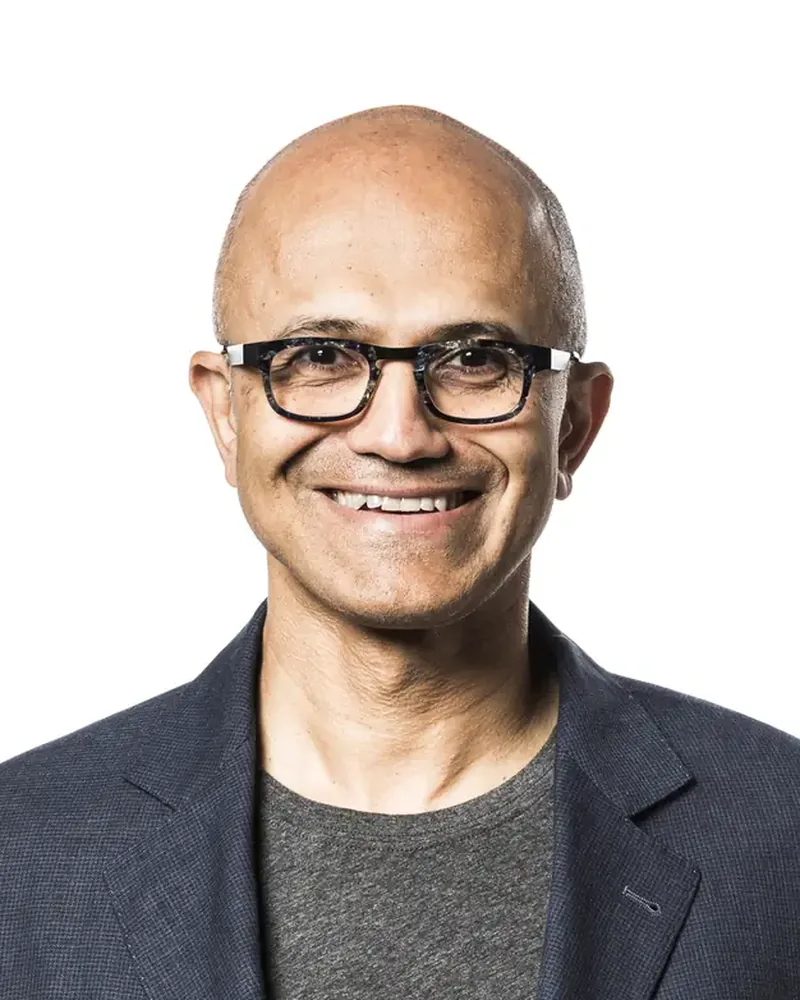 Portrait of Satya Nadella, Transformer of Microsoft. Cloud Computing Pioneer.