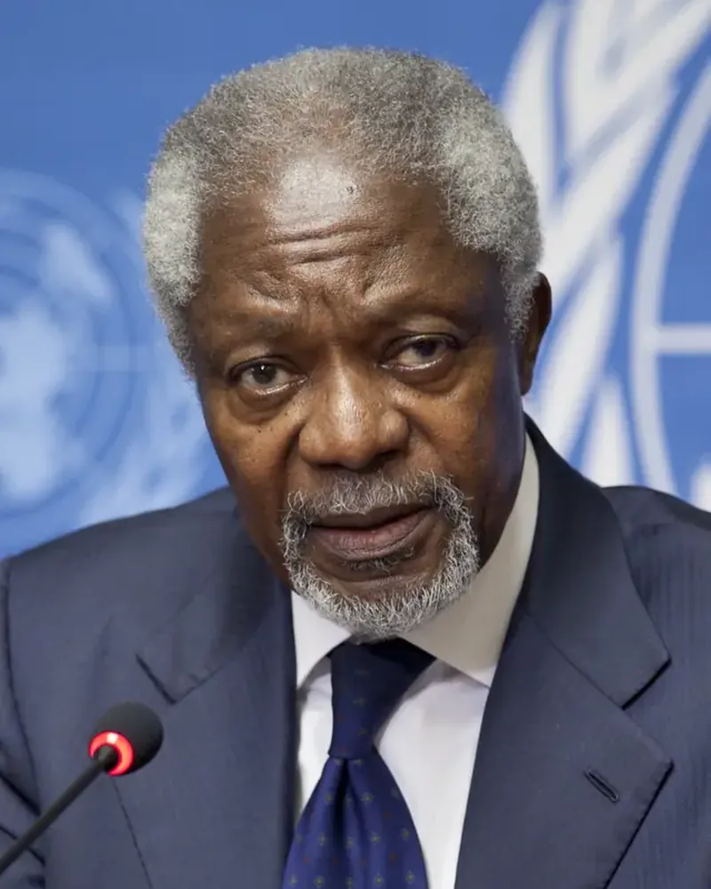 Portrait of Kofi Annan, Nobel Peace Laureate. UN Secretary-General. Africa's Global Son.